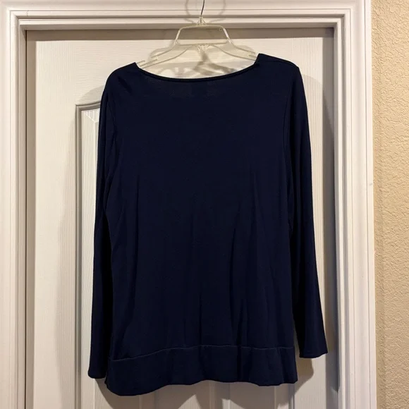 Chico's Dark Blue Long Sleeve Top size 2 L/XL like new - Picture 5 of 6